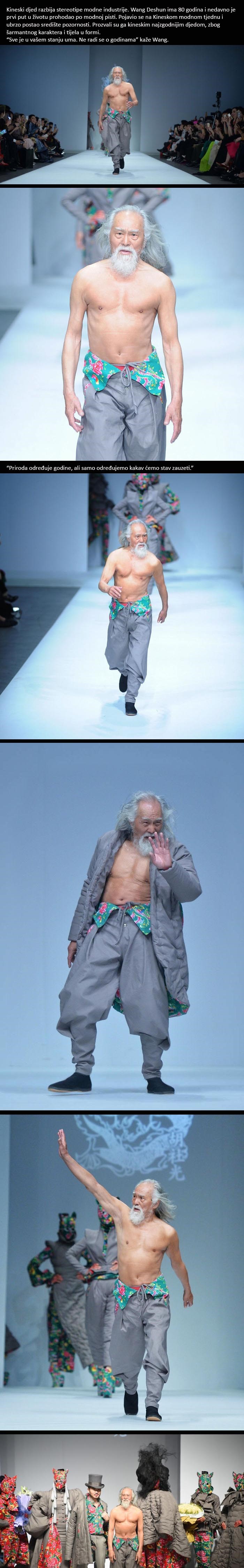 Kineski djed postao modna senzacija: Prošetao po pisti i osvojio srca