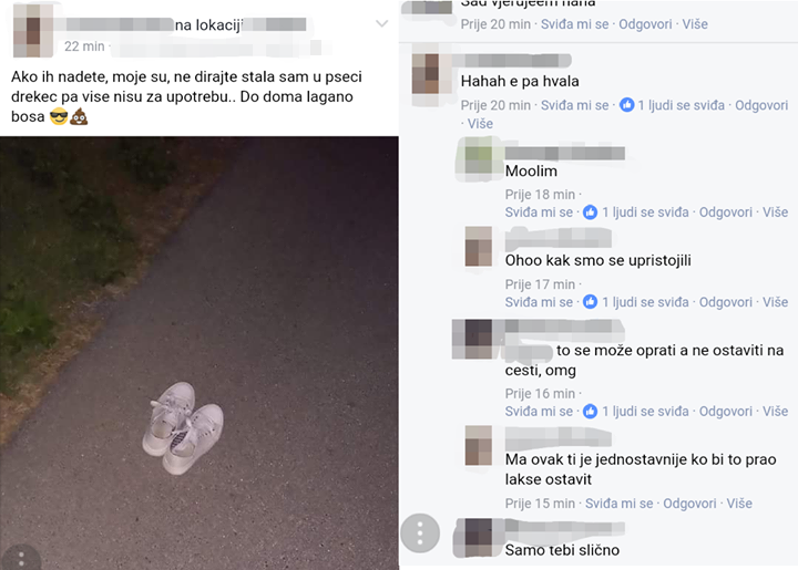 Ova je djevojka ostavila tenisice nasred puta, a razlog je zgrozio mnoge ljude