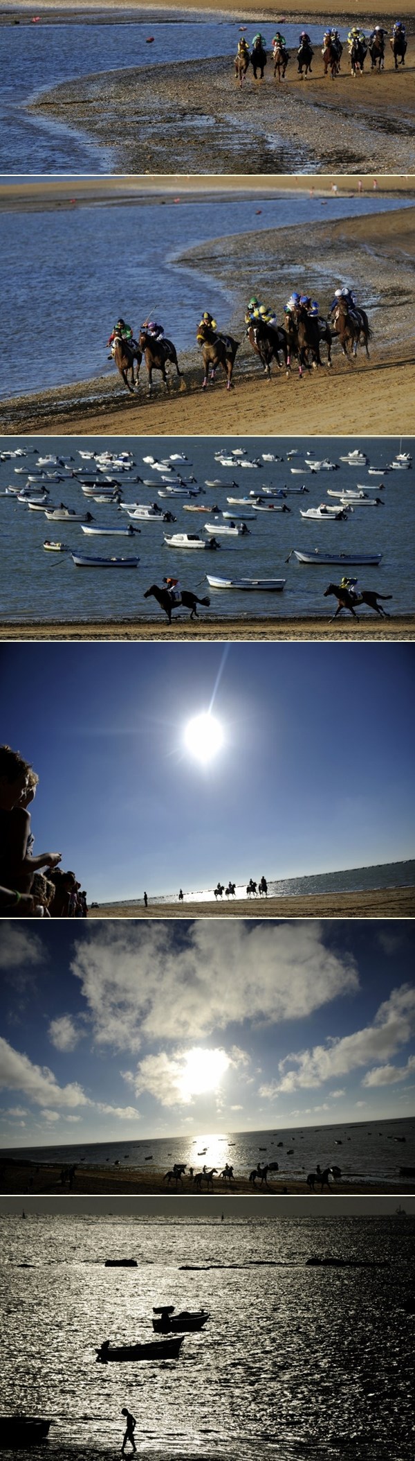 Idilični prizori utrke konja na plaži u Španjolskoj