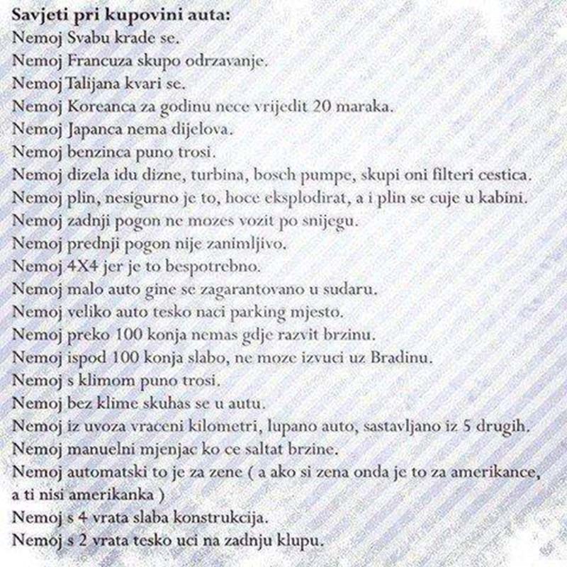 Najbolji savjeti za kupnju autu koje će vam itko dati!