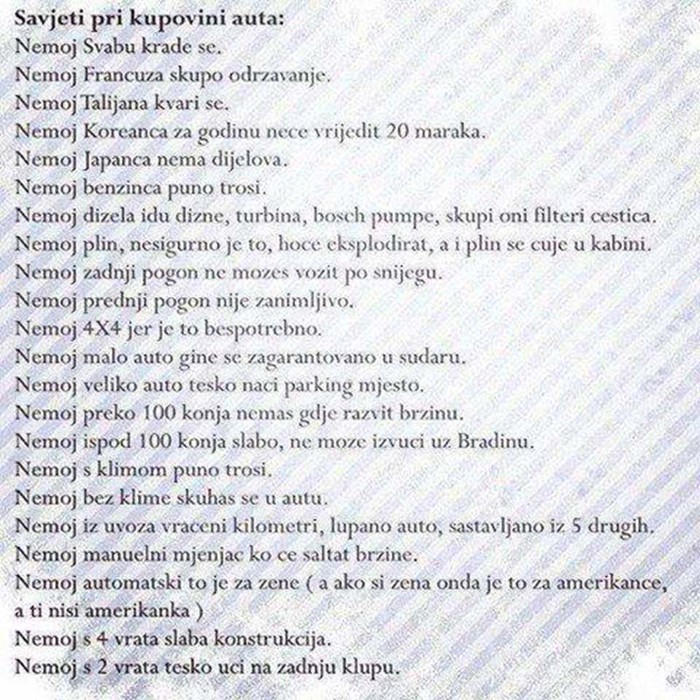 Najbolji savjeti za kupnju autu koje će vam itko dati!