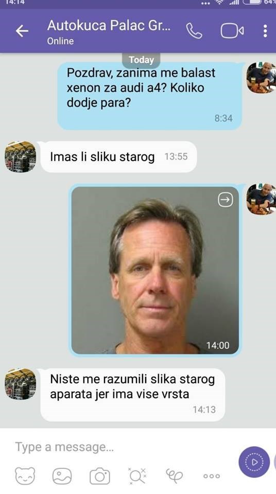Autokuća je tražila da im pošalje sliku starog dijela autombila, a on njihovu poruku potpuno krivo shvatio