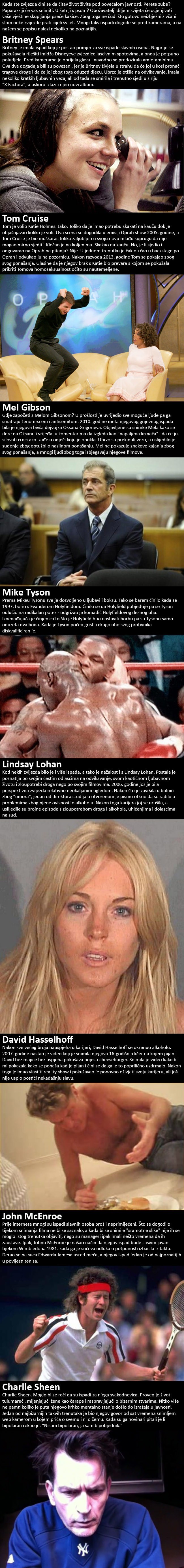 Po čemu će ih ljudi zauvijek pamtiti: Osam sramotnih javnih ispada slavnih osoba