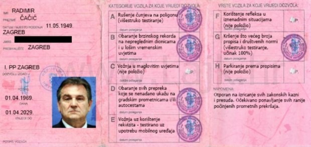 Vozačka dozvola Radimira Čačića