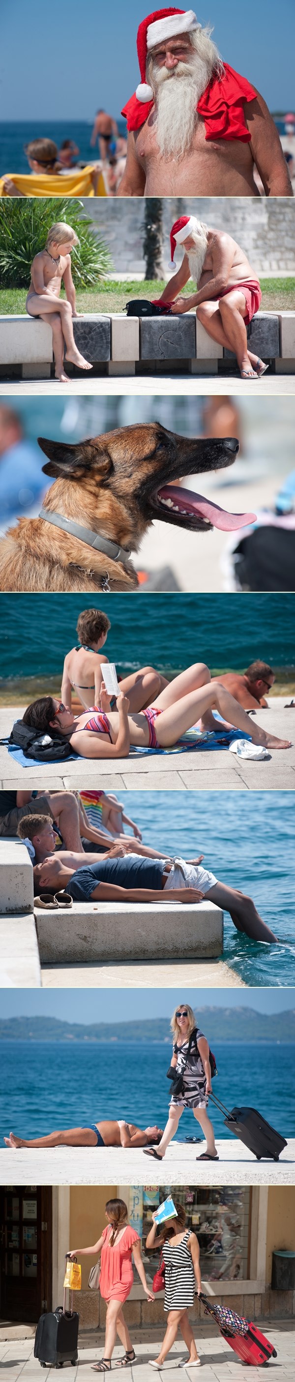 U Zadru i "Djed Mraz" uživao na plaži