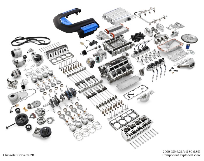 Chevy Corvette motor u dijelovima: Kupi kit, sastavi