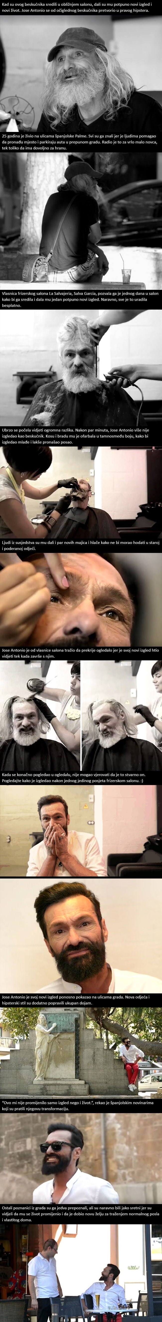 Frizerka izvela nevjerojatnu transformaciju: Ovog beskućnika je pretvorila u elegantnog gospodina sa stilom!