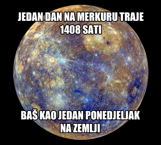 Dan na Merkuru traje jednako kao i ponedjeljak