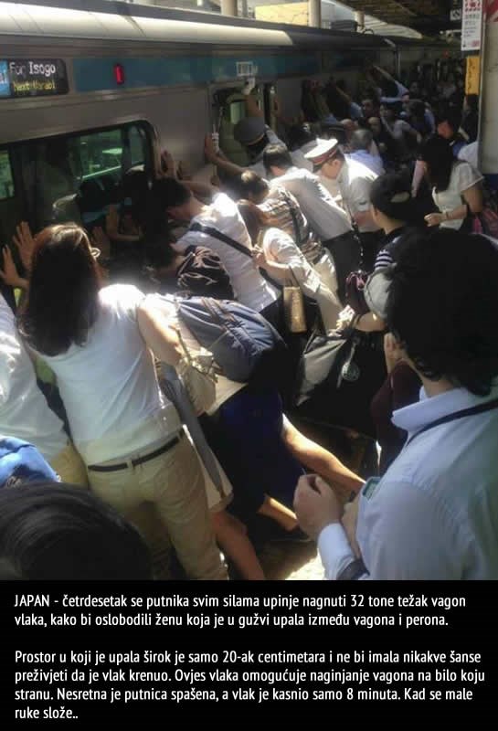 Putnici pomaknuli vagon i spasili zarobljenu ženu