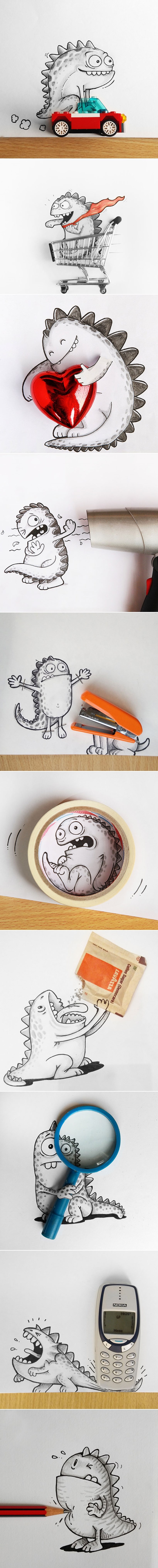 GALERIJA: Odličan doodle art - avanture jednog dinosaura