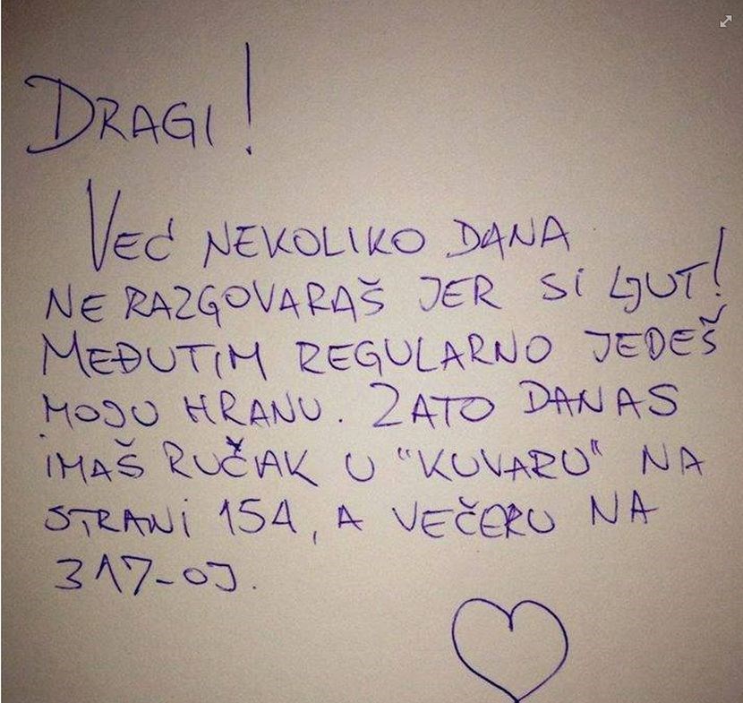 Posvađali se, on se nadurio, ali svakog dana očekuje ručak