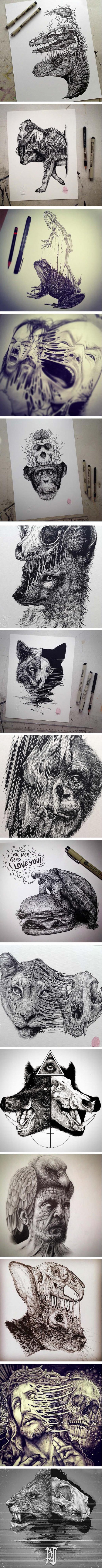 Umjetnik crta životinje na pomalo morbidan način, no vi ćete to obožavati 