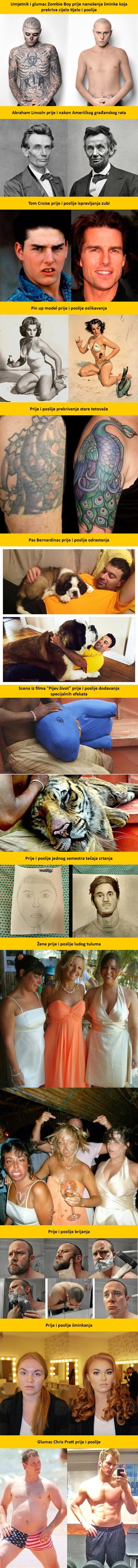 SLIKE PRIJE I POSLIJE Zanimljive usporedbe koje će svakoga zadiviti!