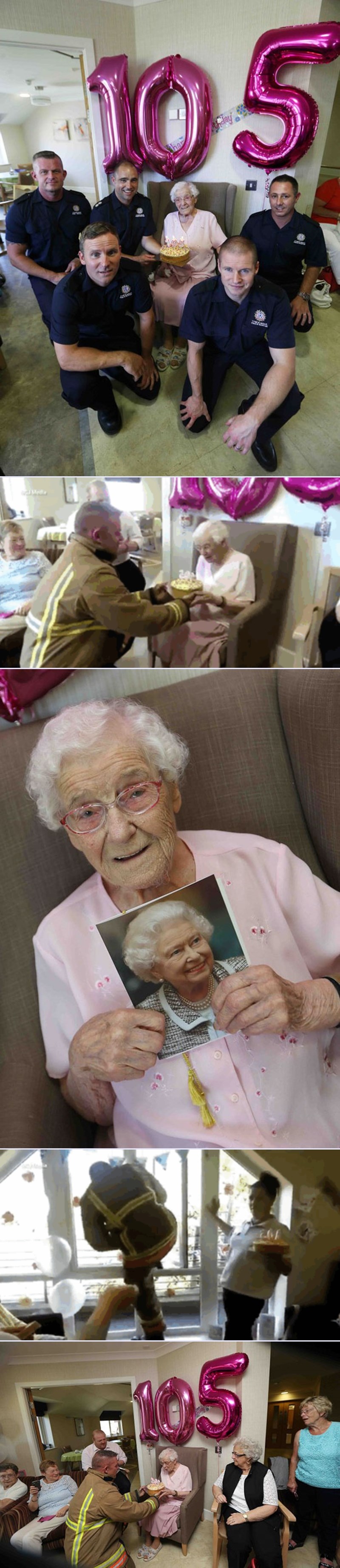 Bakica za 105. rođendan poželjela vatrogasca s tetovažama