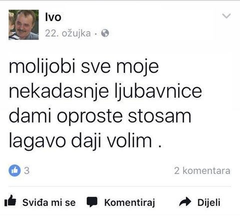 Ovaj je čovjek pute Facebooku svoje ljubavnice zamolio za jednu stvar!