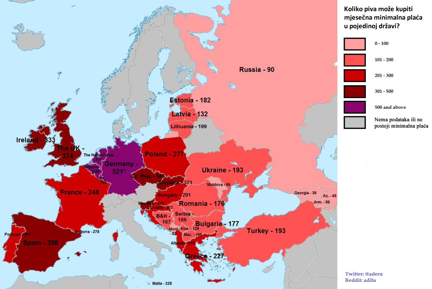 Koliko piva možete kupiti od mjesečnog minimalca?