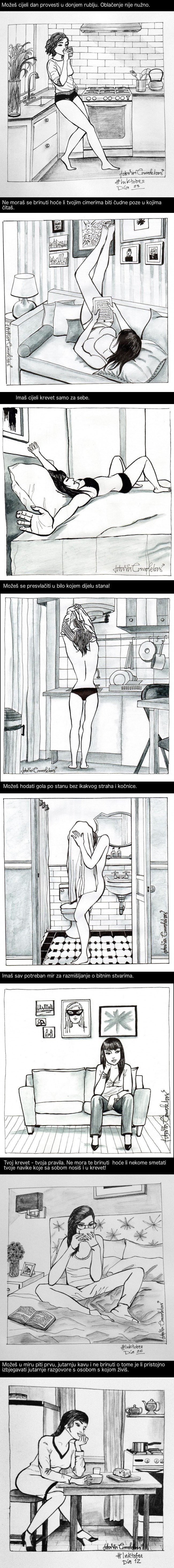 Meksička umjetnica crtežima prikazala čari samačkog života