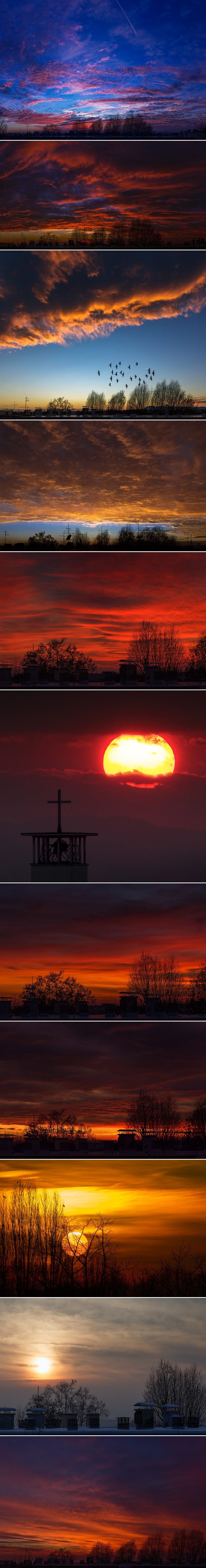Čarobni, zagrebački zimski zalasci Sunca rasplamsali nebo nad gradom
