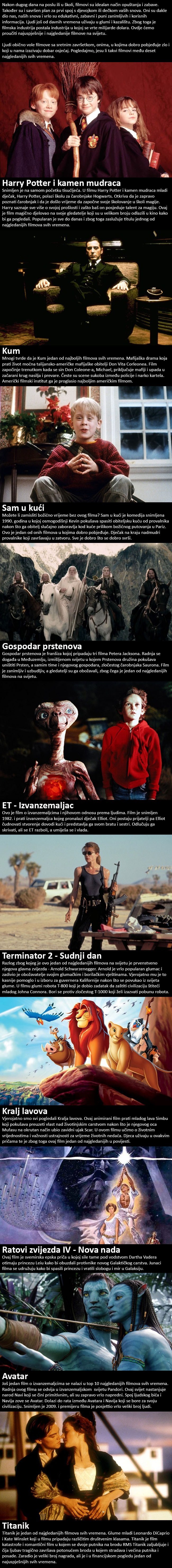 TOP 10 najgledanijih filmova svih vremena