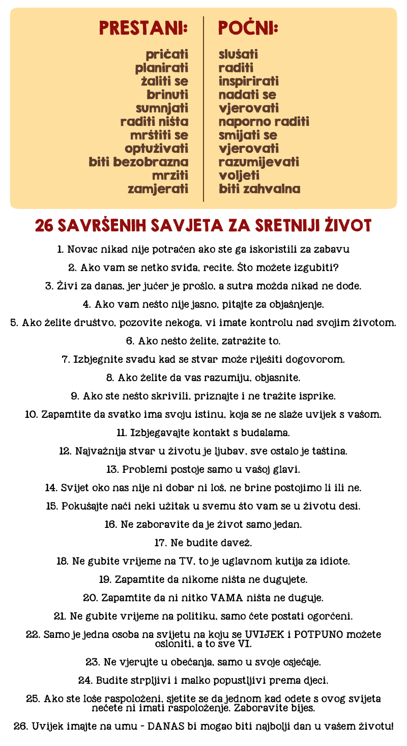 TOP 26 savršenih savjeta za sretniji život