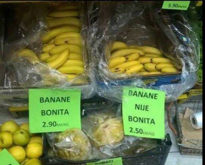 U  trgovini su jasno dali do znanja da postoje dvije vrste banana