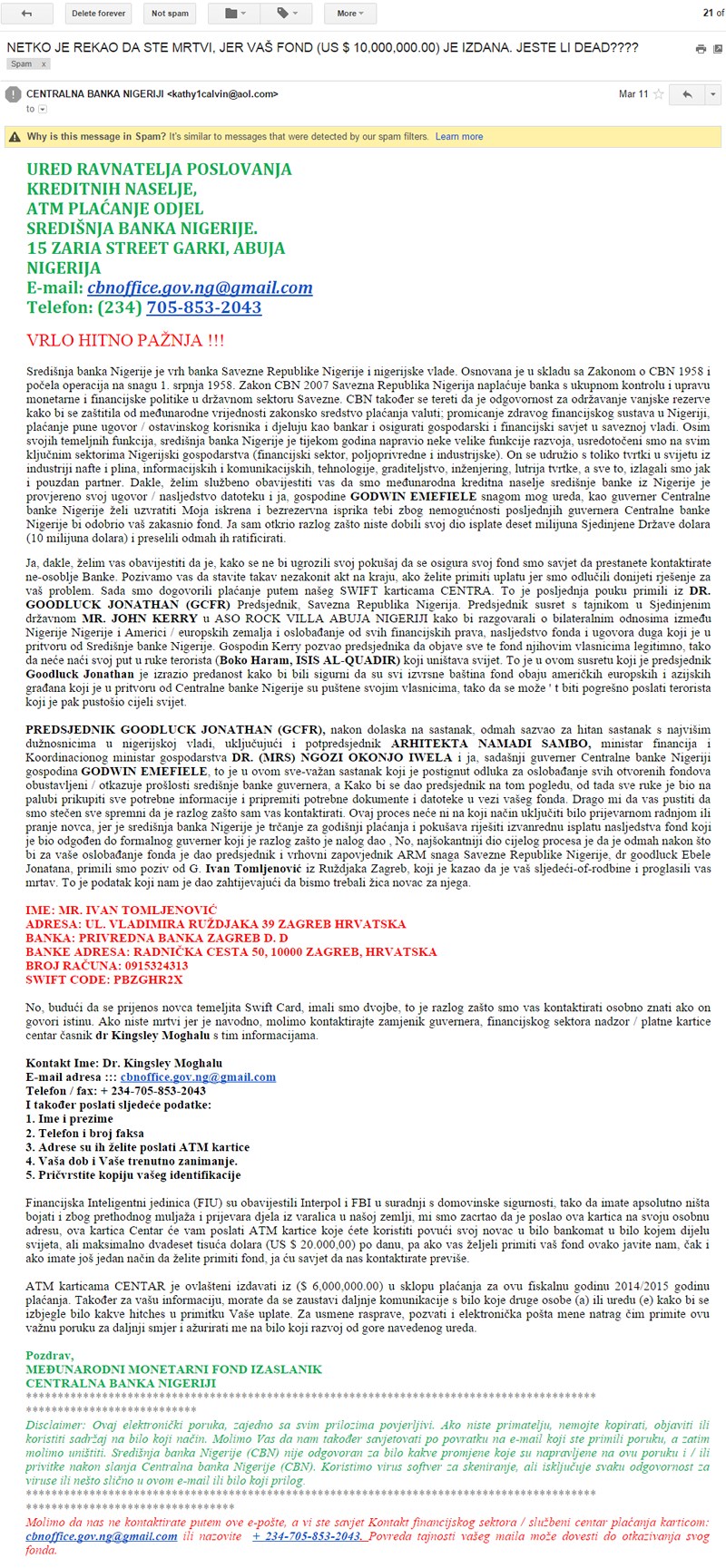 "Jeste li dead?": Nigerijske mail muljaže postale prava mala remek-djela
