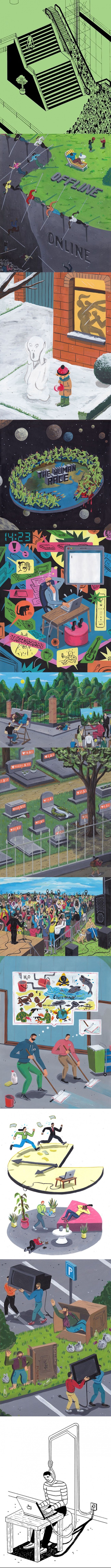 Ilustracije koje otkrivaju mračnu stranu modernog društva