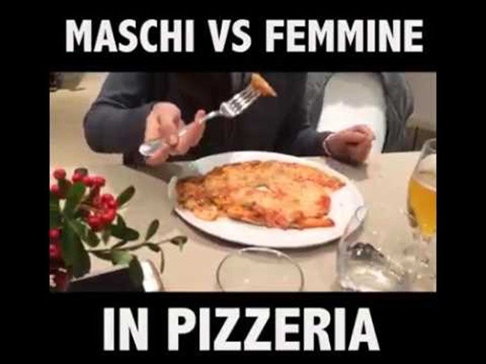 Razlika između muškarca i žene u pizzeriji