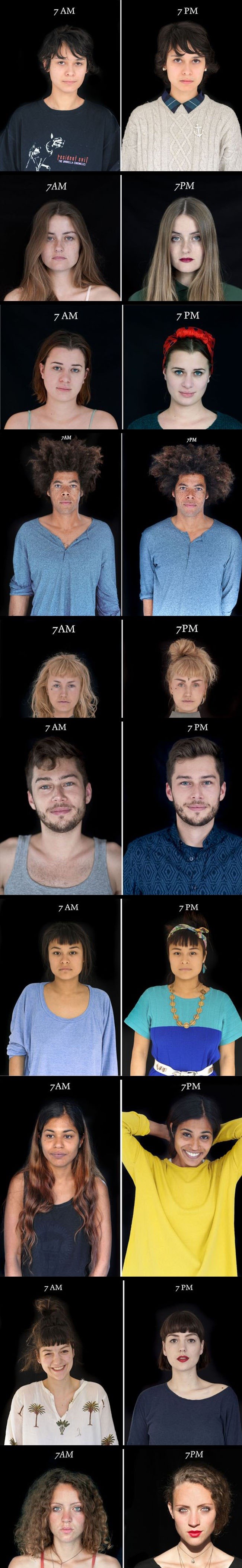 GALERIJA: Koliko se ljudi promijene u 12 sati? Fotografkinja ih je slikala ujutro i navečer, pogledajte rezultate!