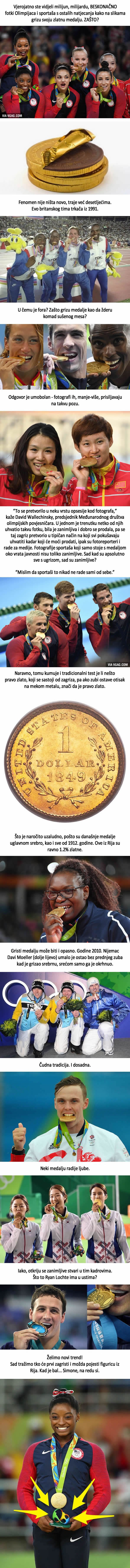 Evo zašto Olimpijci na svim fotkama grizu medalje