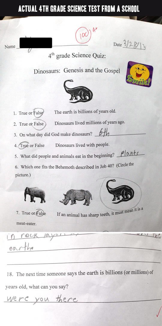 Kako fanatici zaglupljuju djecu: Ispit iz osnovne škole