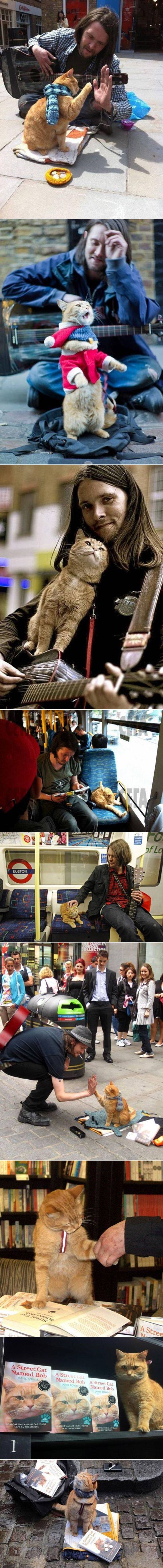 Beskućnik James i mačak Bob jedno drugom spasili život