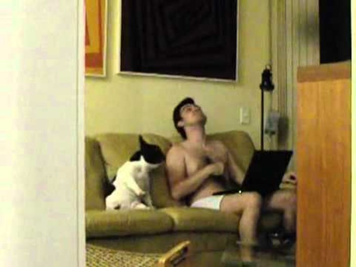 Muškarac ostao sam u sobi s psom, kamera snimila presmiješnu scenu!