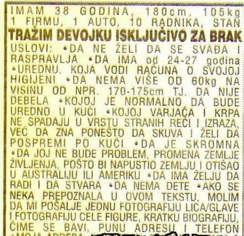 Udaj se za frajerčinu: Nezahtjevan, traži samo savršenstvo