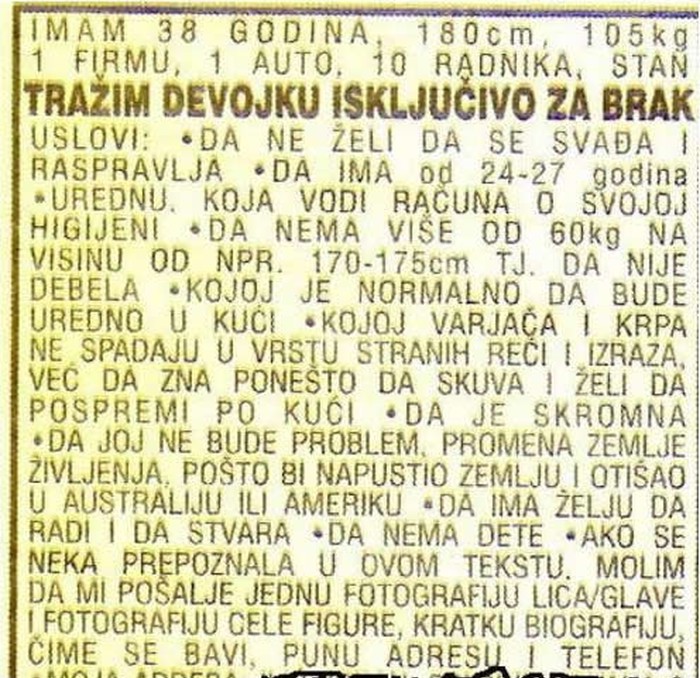 Udaj se za frajerčinu: Nezahtjevan, traži samo savršenstvo