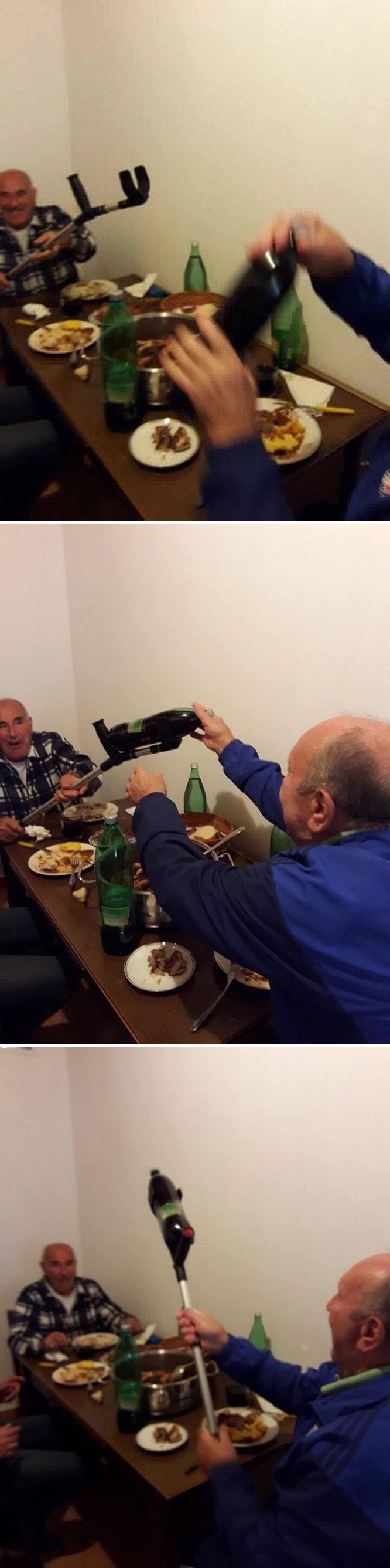 Stariji ljudi znaju koristiti štake na više načina, na primjer kad su na feštama...