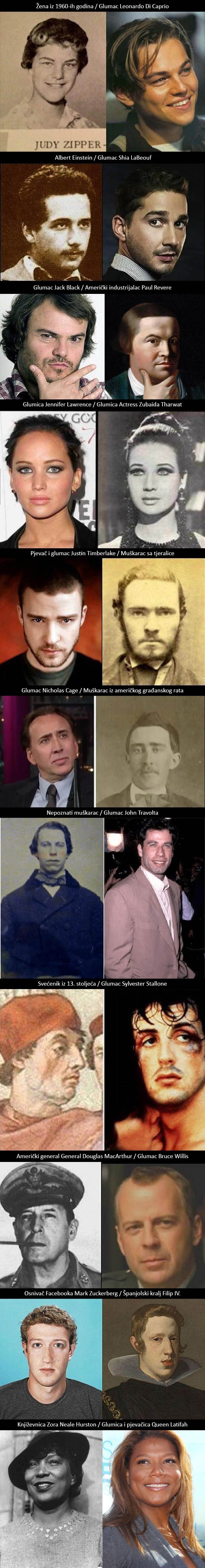 GALERIJA: Ove poznate osobe su DVOJNICI ljudi iz prošlosti!