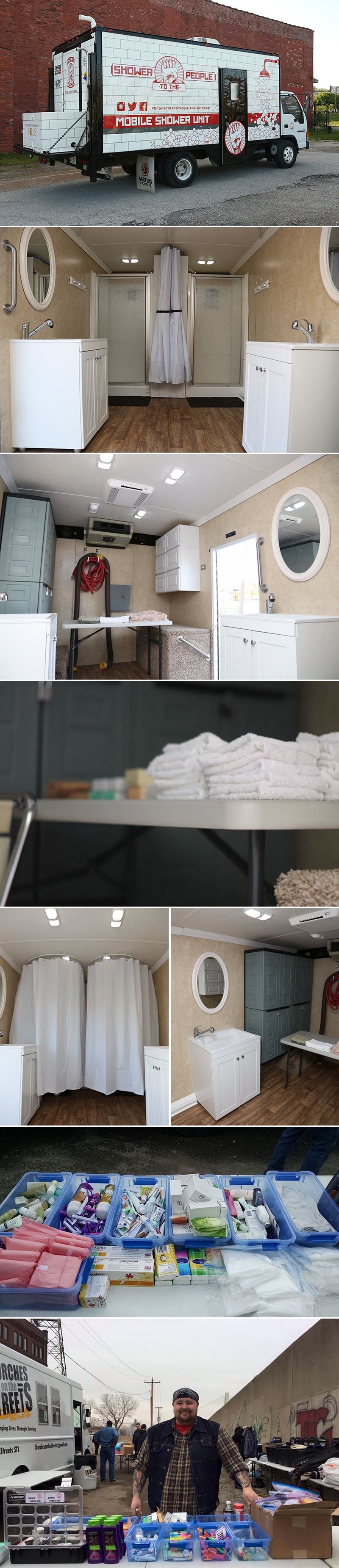 Stari kamion pretvorio u tuš za beskućnike