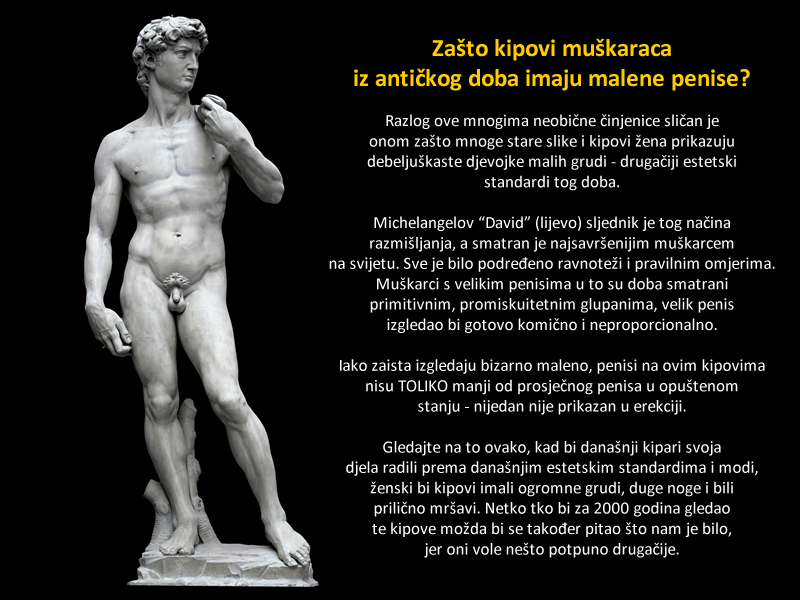 Zašto kipovi muškaraca imaju tako malene penise?