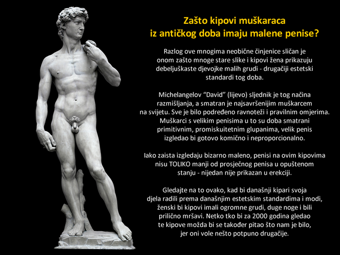 Zašto kipovi muškaraca imaju tako malene penise?