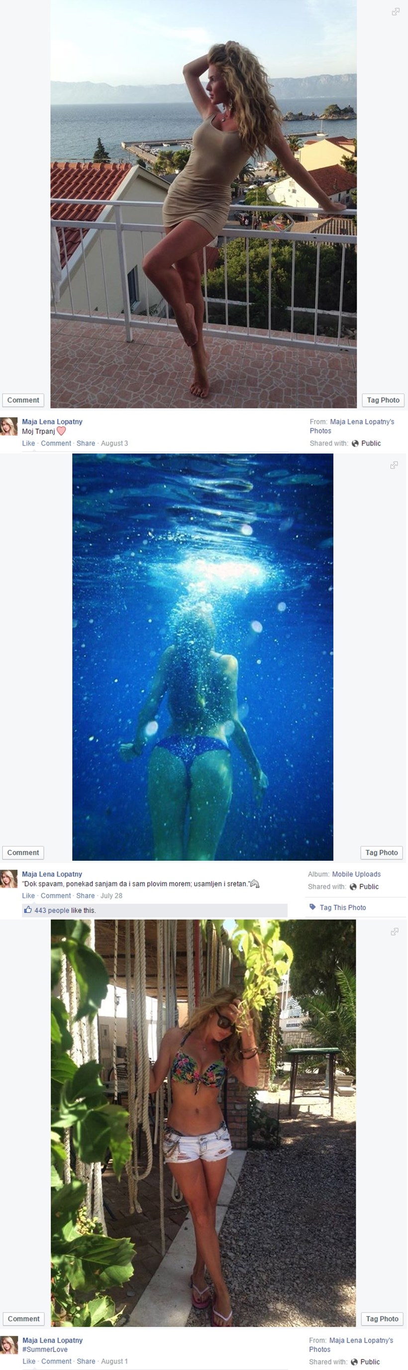 GALERIJA: Maja Lena Lopatny zavrtila glavama seksi oblinama u razglednici s mora
