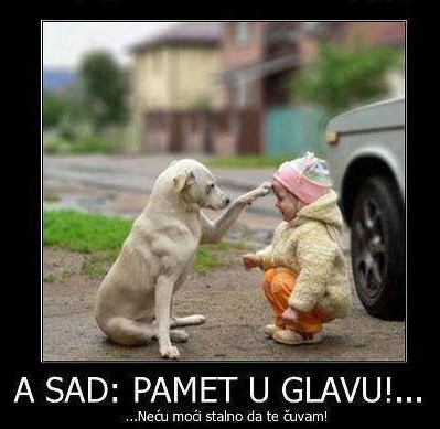 Žućo joj daje zadnje upute prije odlaska u vrtić