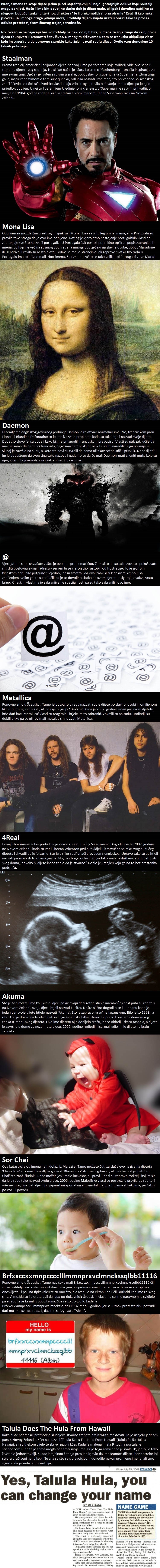 TOP 10 zabranjenih dječjih imena: Nećete vjerovati kakva su imena davali svojoj djeci!