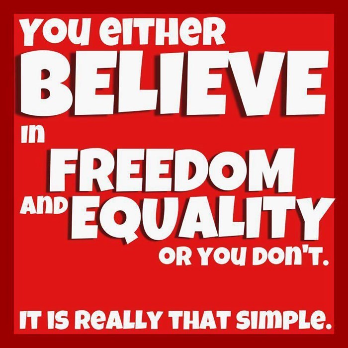 Vjeruješ li u slobodu i jednakost?