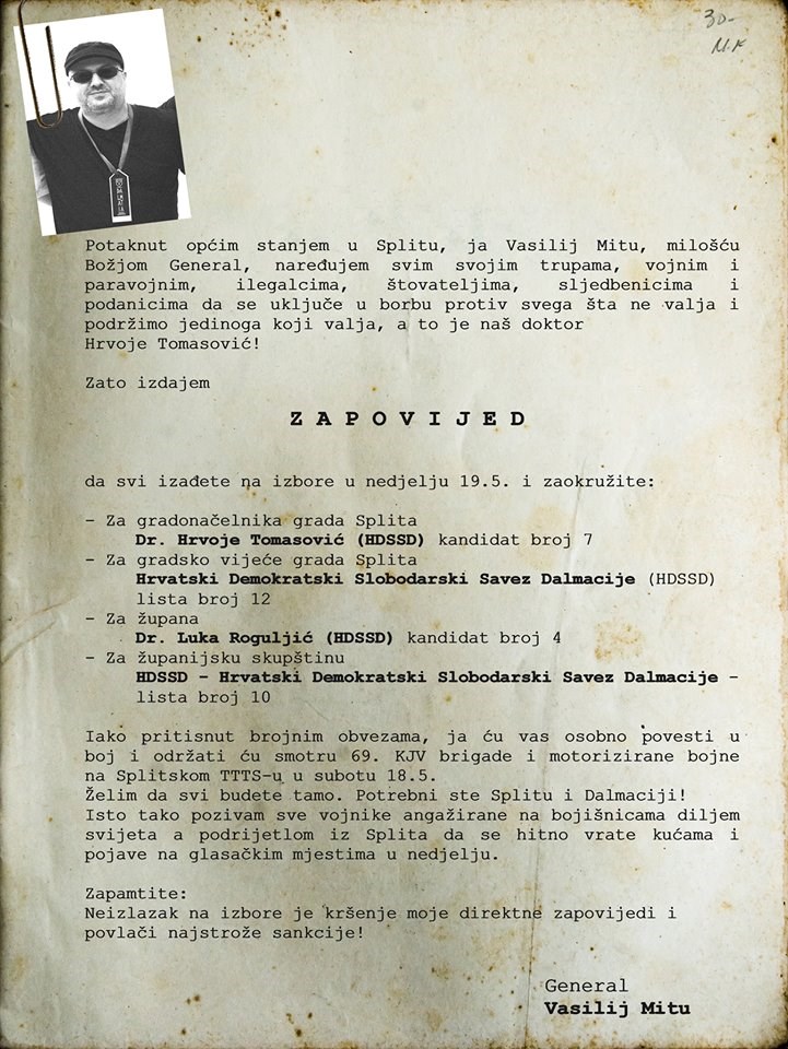 General Vuco "apostole" pozvao na izbore