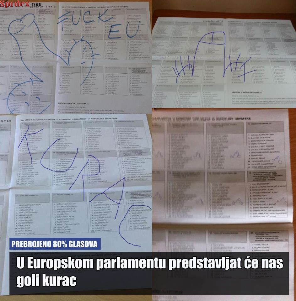 Hrvati u Europski parlament poslali goli kurac
