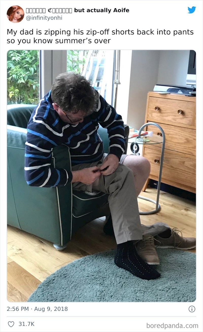 "Moj tata koji spaja patent i od kratkih hlača radi duge je službeni kraj ljeta"