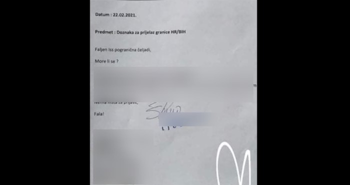 Morate vidjeti ovaj zahtjev za prelazak granice kod Imotskog