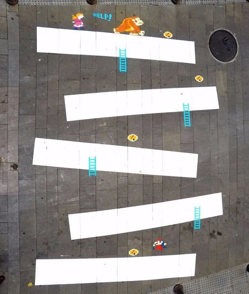 Netko je odlučio ovaj pješački učiniti zabavnijim, i uspio je u tome