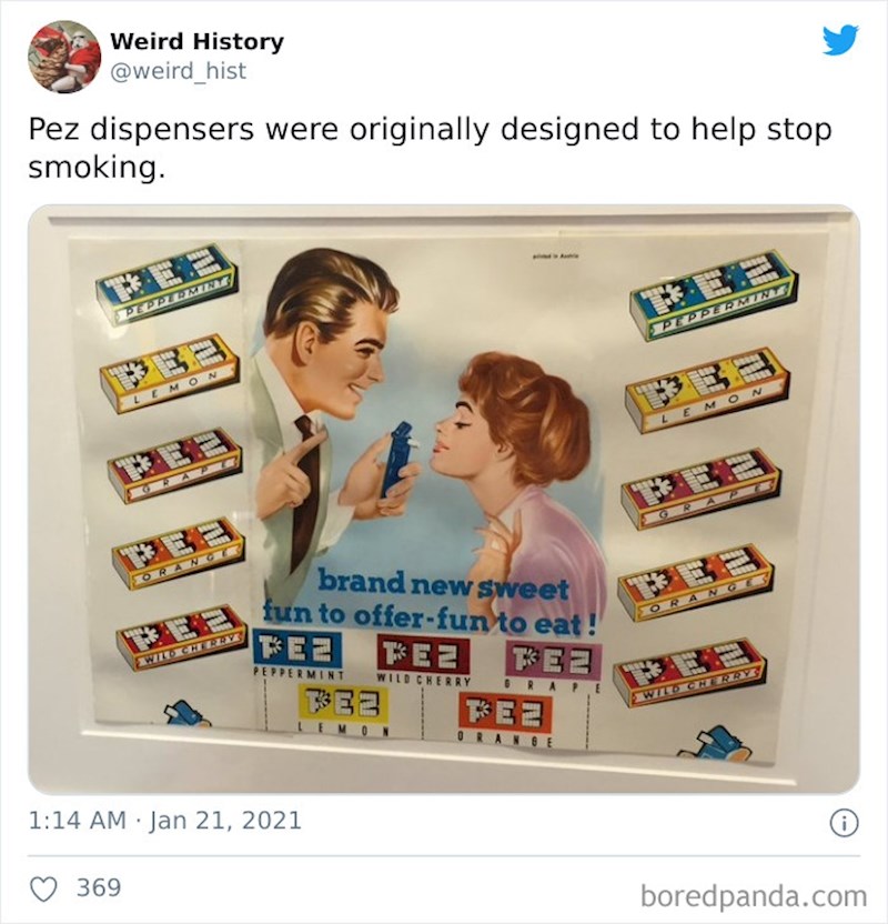 Pez je osmišljen kao pomoć pri prestanku pušenja